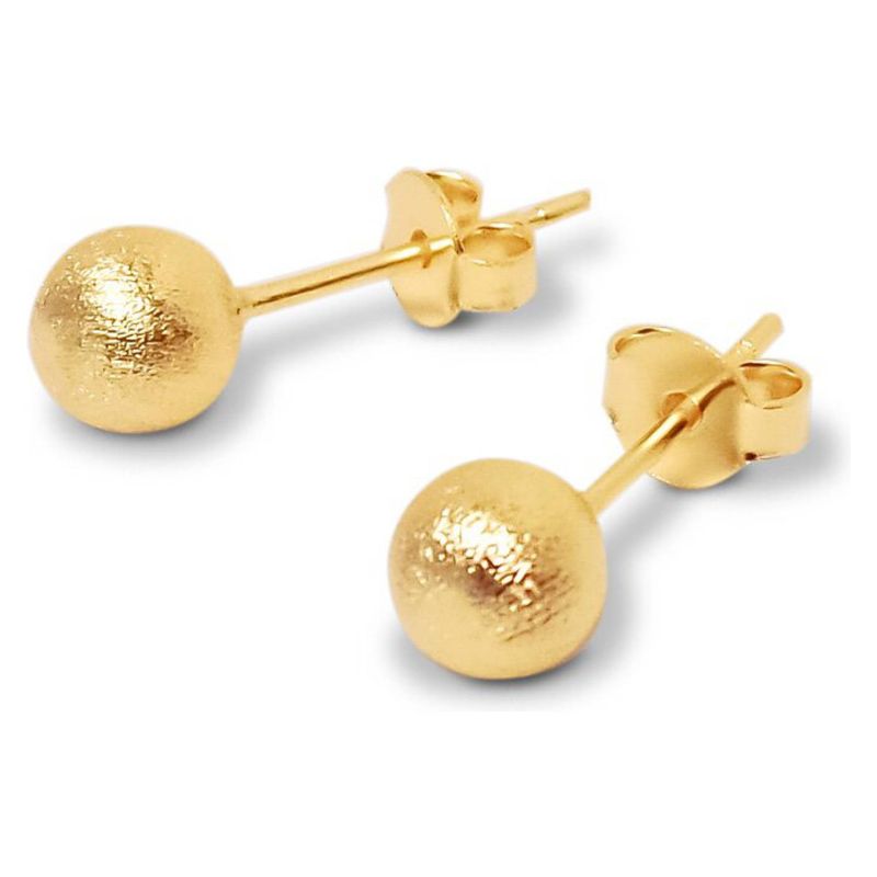 ANDREA COGGIOLA JOYAS - Aros Bola Satinada 6mm Enchapado Oro 18K