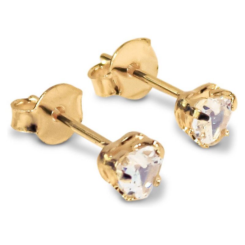 ANDREA COGGIOLA JOYAS - Aros Corazón Circón 4mm Enchapado Oro 18K