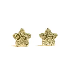ANDREA COGGIOLA JOYAS - Aros Estrella Puntito Enchapado Oro 18K