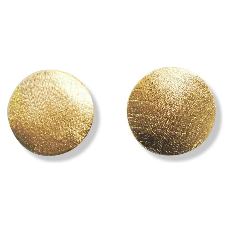 ANDREA COGGIOLA JOYAS - Aros Disco Satinado 13mm Enchapado Oro 18K