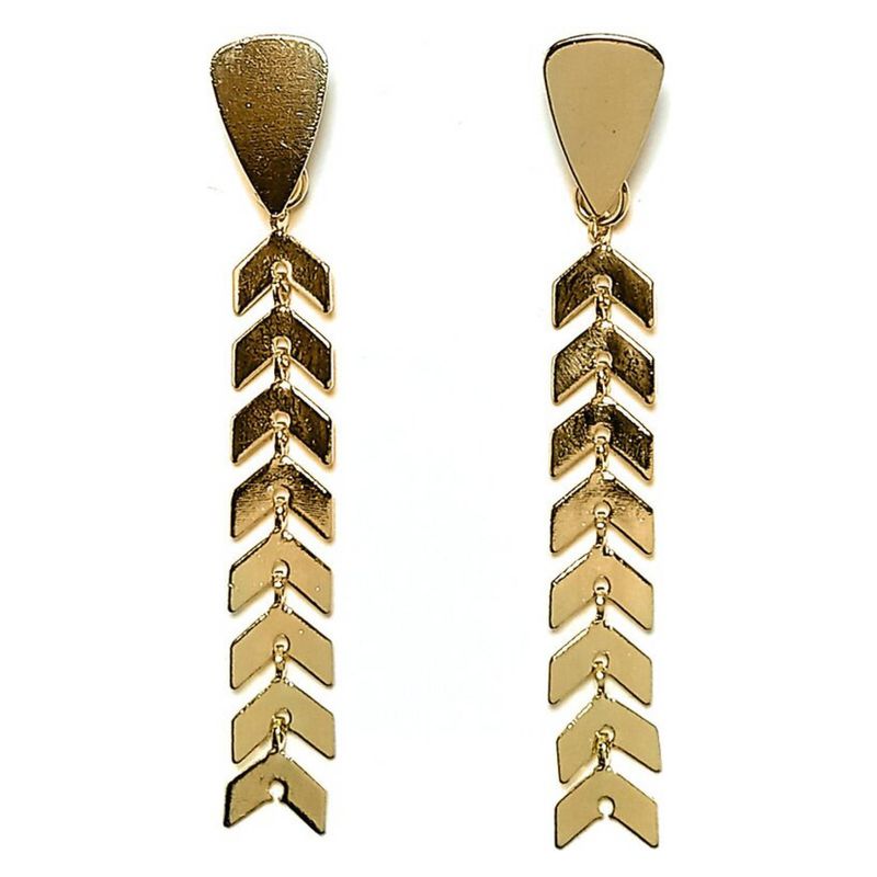 ANDREA COGGIOLA JOYAS - Aros Flecha Colgante Enchapado Oro 18K