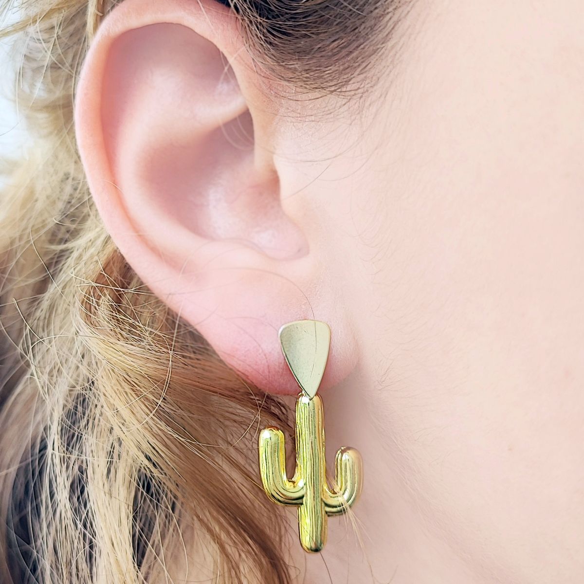 COGGIOLA - Aros Cactus Colgante Enchapado Oro 18K