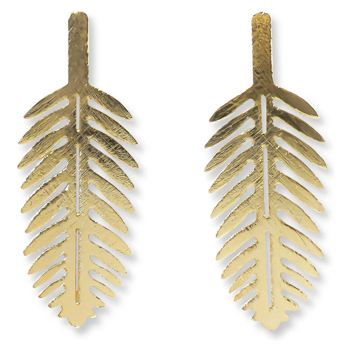 COGGIOLA - Aros Hoja Palma Enchapado Oro 18K