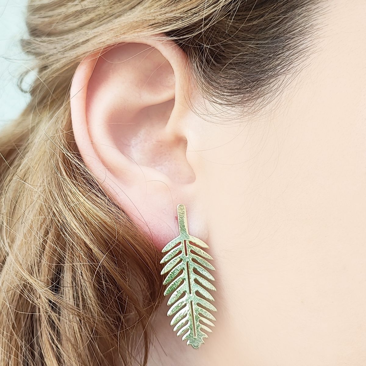 COGGIOLA - Aros Hoja Palma Enchapado Oro 18K