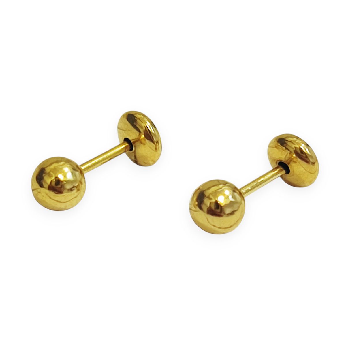 ANDREA COGGIOLA JOYAS - Aros Bebé Bolita 4mm Enchapado Oro 18K
