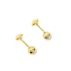ANDREA COGGIOLA JOYAS - Aros Bebé Bolita 4mm Enchapado Oro 18K