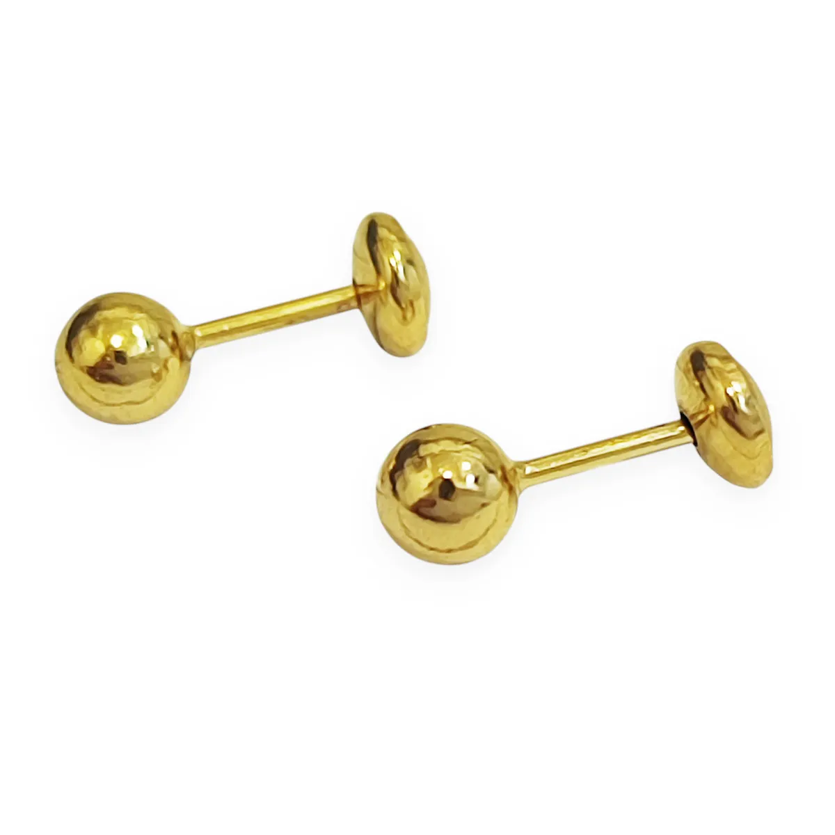 ANDREA COGGIOLA JOYAS - Aros Bebé Bolita 4mm Enchapado Oro 18K