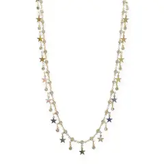 ANDREA COGGIOLA JOYAS - Collar Estrella Strass Largo Enchapado Oro 18K