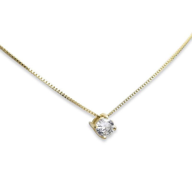 ANDREA COGGIOLA JOYAS - Collar Punto De Luz Circón 5mm Enchapado Oro 18K