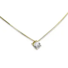 ANDREA COGGIOLA JOYAS - Collar Punto De Luz Circón 5mm Enchapado Oro 18K