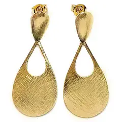 ANDREA COGGIOLA JOYAS - Aros Gota Satinada Enchapado Oro 18K
