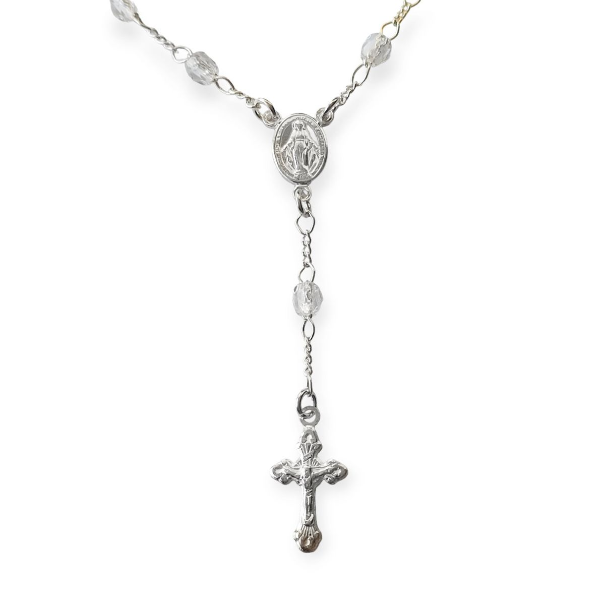 COGGIOLA - Pulsera Denario Cristal Blanco Plata Fina 925