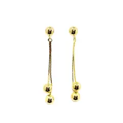 COGGIOLA - Aros Cadena 3 Bolitas Enchapado Oro 18K