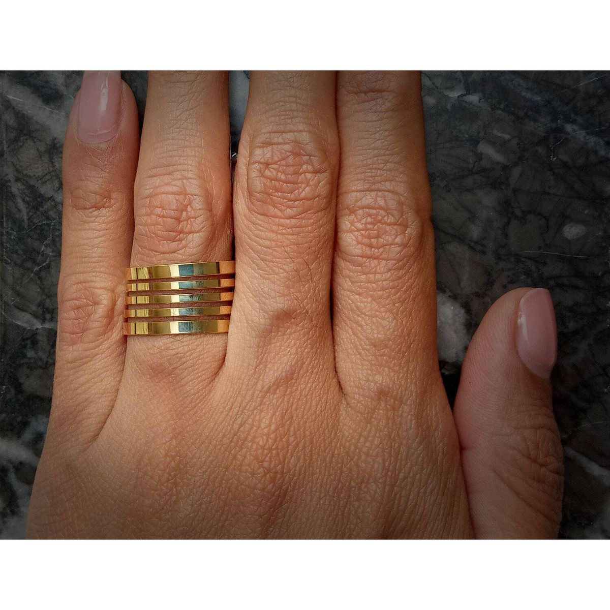 COGGIOLA - Anillo Tubo Calado Enchapado Oro 18K