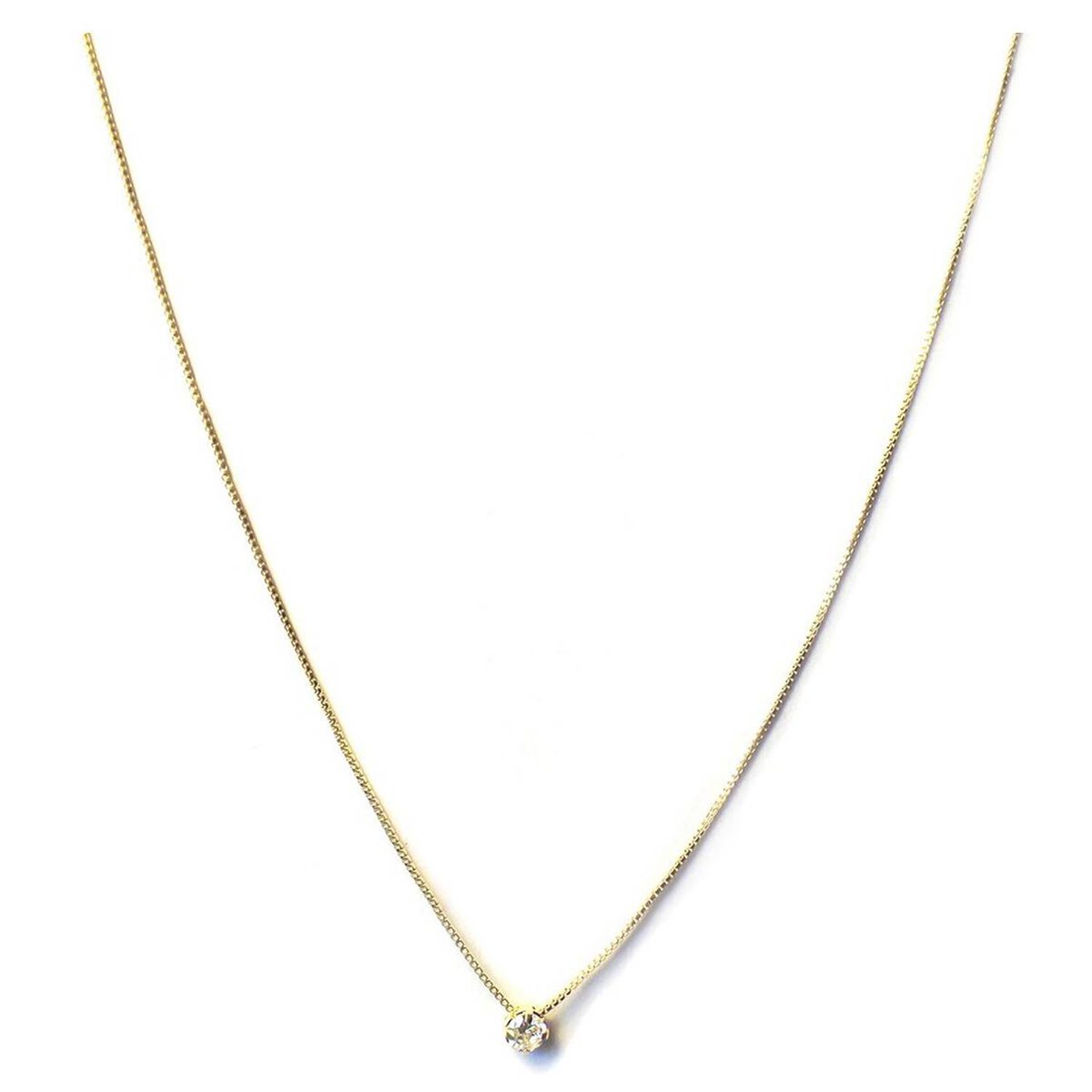 COGGIOLA - Collar Punto De Luz Circón 3mm Enchapado Oro 18K