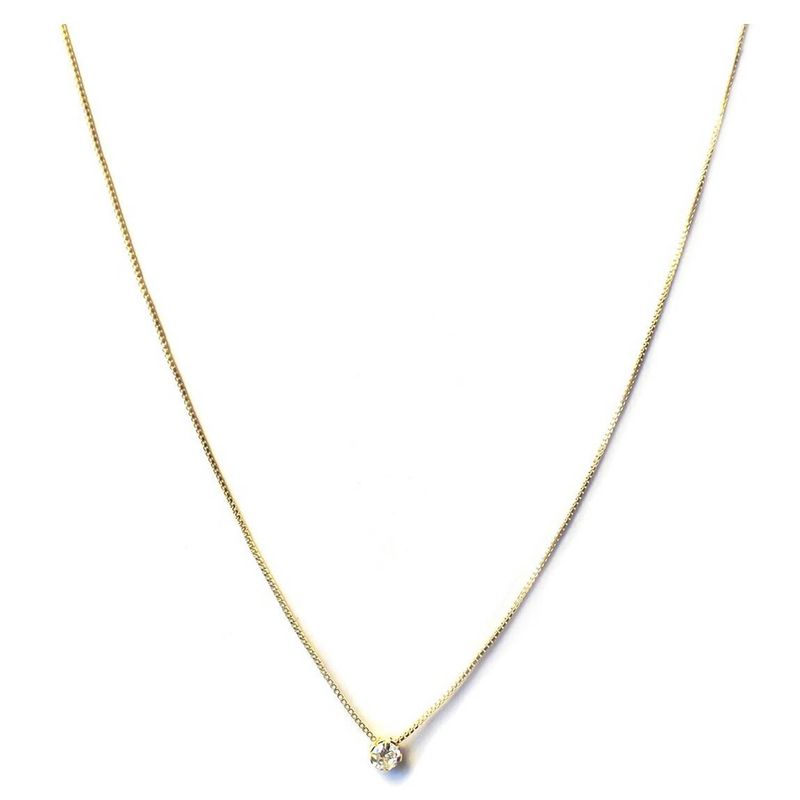 ANDREA COGGIOLA JOYAS - Collar Punto De Luz Circón 3mm Enchapado Oro 18K