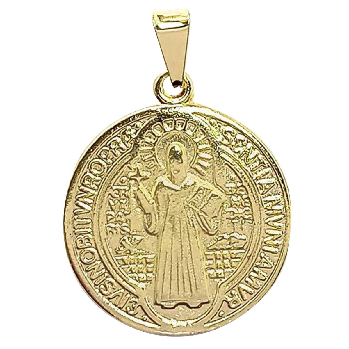 COGGIOLA - Colgante Medalla San Benito 22mm Enchapado Oro 18K