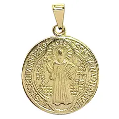 COGGIOLA - Colgante Medalla San Benito 22mm Enchapado Oro 18K