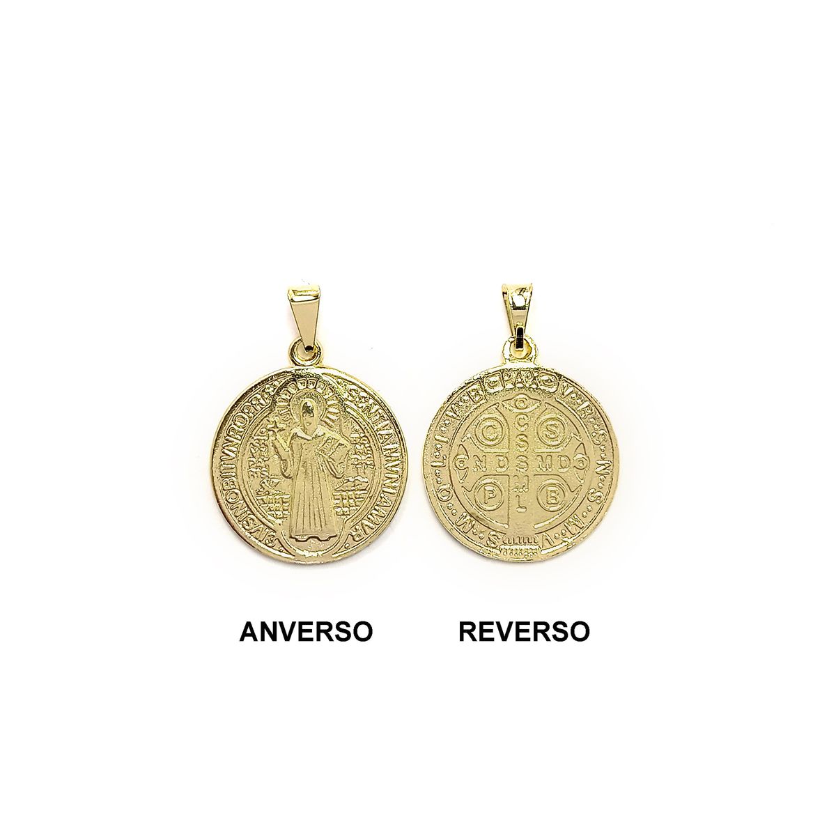 COGGIOLA - Colgante Medalla San Benito 22mm Enchapado Oro 18K