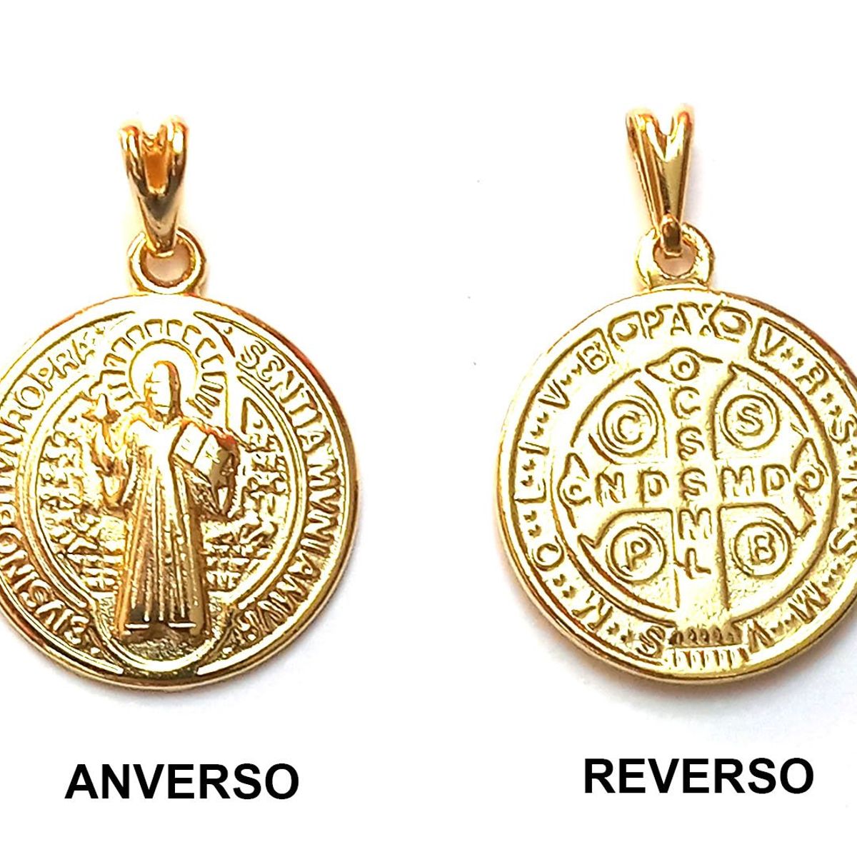 COGGIOLA - Colgante Medalla San Benito 17mm Enchapado Oro 18K