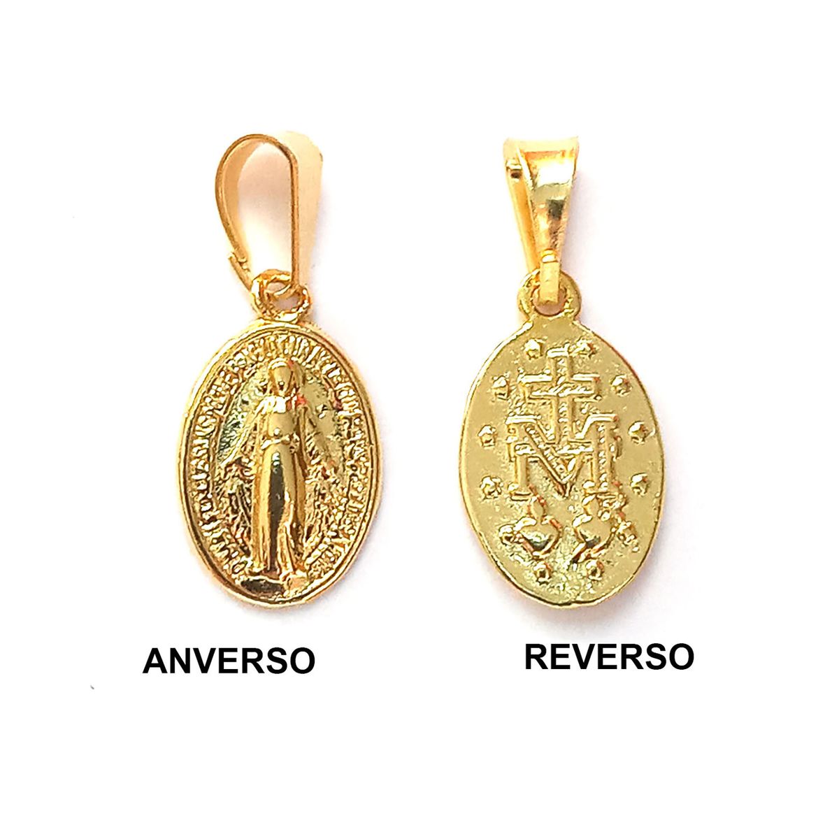 COGGIOLA - Colgante Medalla Virgen de los Rayos 9mm Enchapado Oro 18K