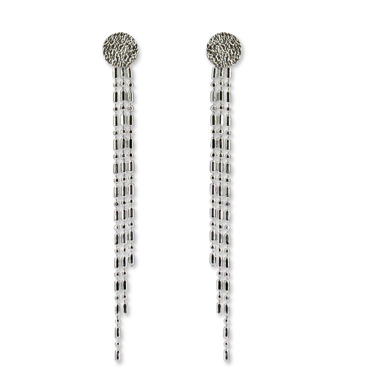 Aros Cadena Punto Coma Colgantes Plata Fina 925 Plateado TALLA UNICA