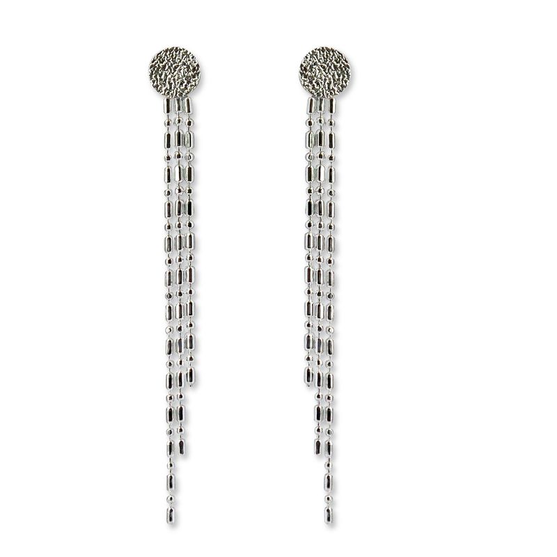 ANDREA COGGIOLA JOYAS - Aros Cadena Punto Coma Colgantes Plata Fina  925