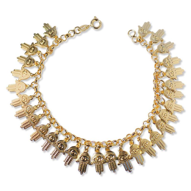 ANDREA COGGIOLA JOYAS - Pulsera Chiches Mano de Fátima Enchapada Oro 18K