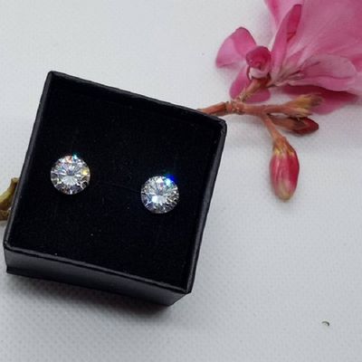 Imagen 2 del producto Pendientes aretes aros puntos de plata 925 zirconio 7mm