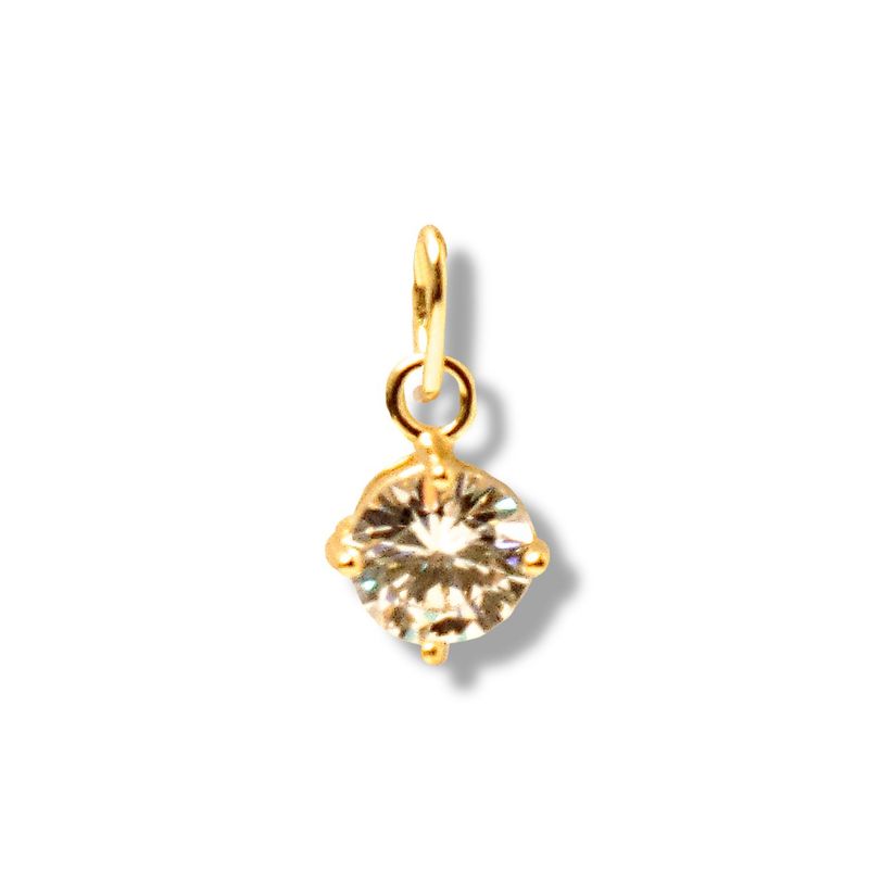ANDREA COGGIOLA JOYAS - Colgante Circón Solitario Enchapado Oro 18K