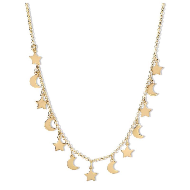 ANDREA COGGIOLA JOYAS - Collar Choker Lunas Estrellas Enchapado Oro 18K
