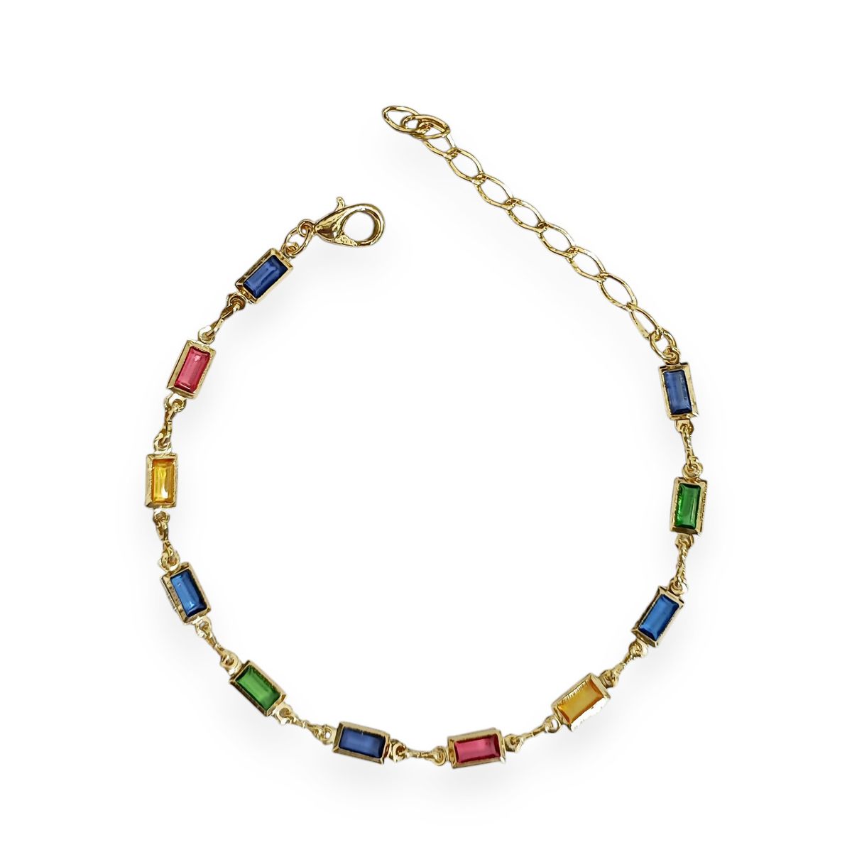 COGGIOLA - Pulsera Cristales Colores Enchapado Oro 18K