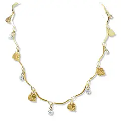 ANDREA COGGIOLA JOYAS - Collar Choker Hojas Circones Enchapado Oro 18K