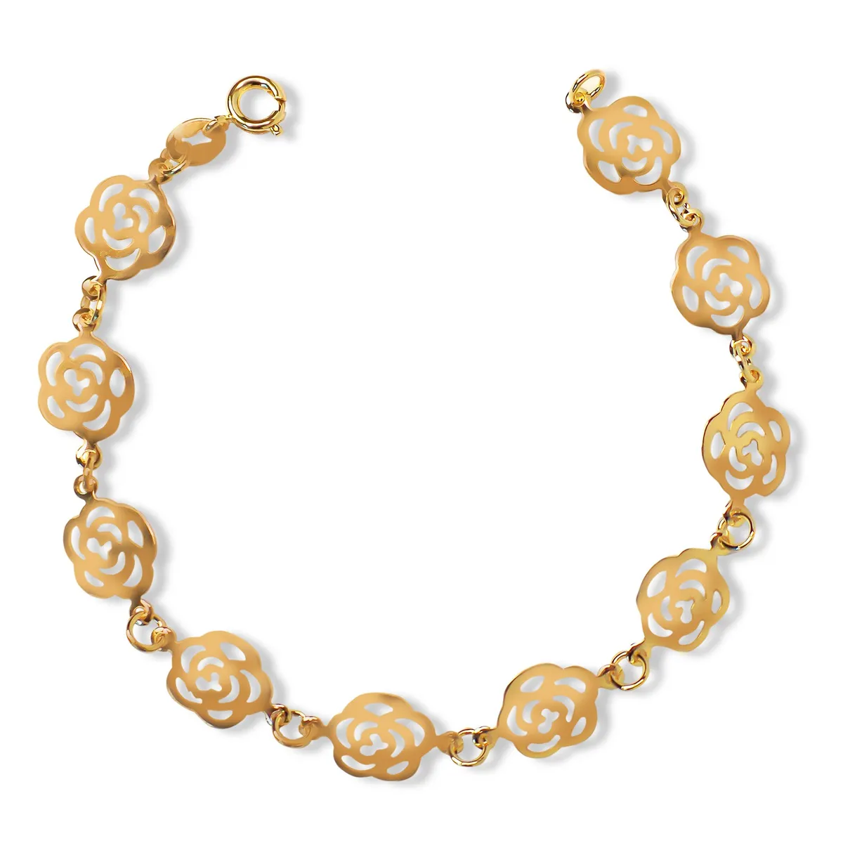 COGGIOLA - Pulsera Rosas Caladas Enchapado Oro 18K