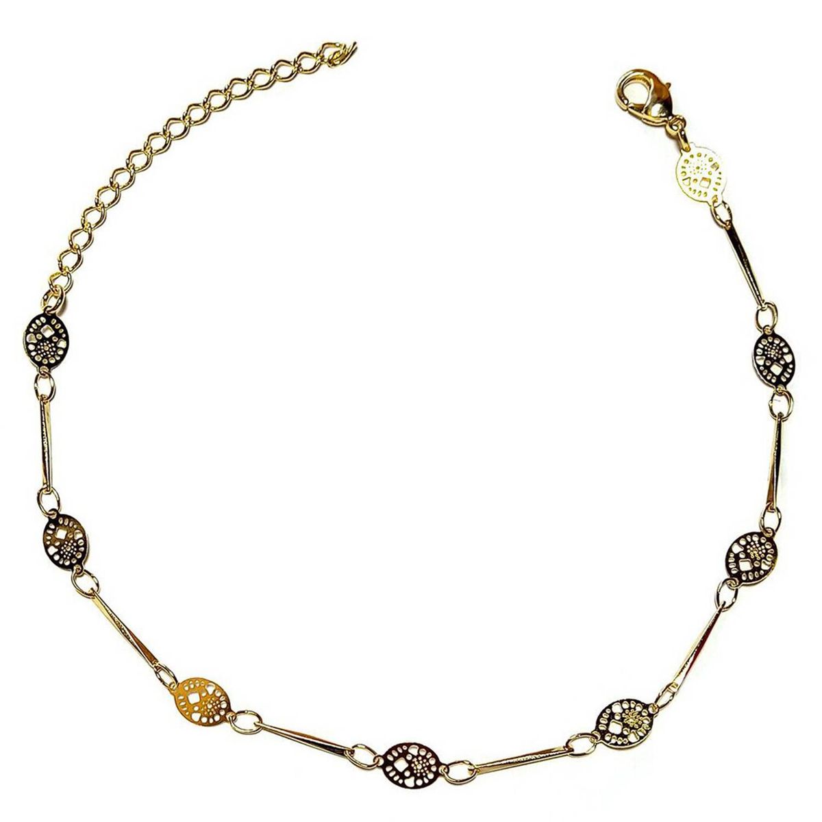 COGGIOLA - Pulsera Óvalo Palito Enchapado Oro 18K