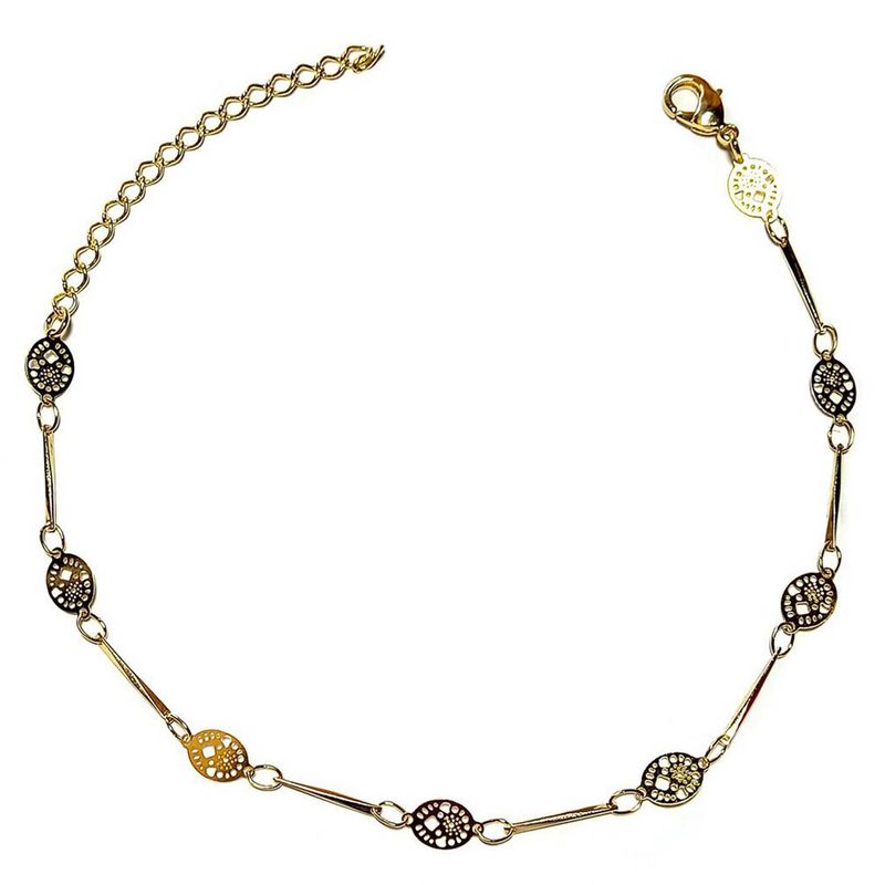 ANDREA COGGIOLA JOYAS - Pulsera Óvalo Palito Enchapado Oro 18K