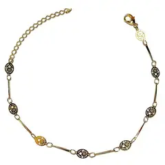 COGGIOLA - Pulsera Óvalo Palito Enchapado Oro 18K