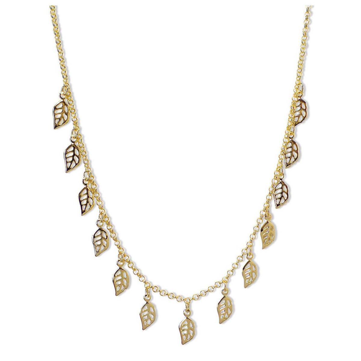COGGIOLA - Collar Choker Hojas Caladas 42cm Enchapado Oro 18K