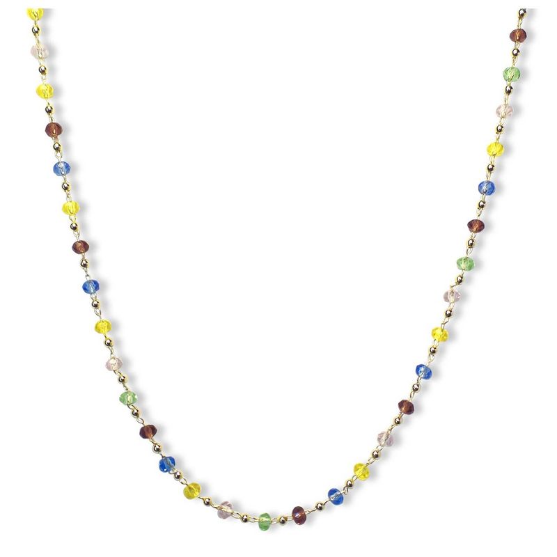 ANDREA COGGIOLA JOYAS - Collar Choker Cristales 38cm Enchapado Oro 18K