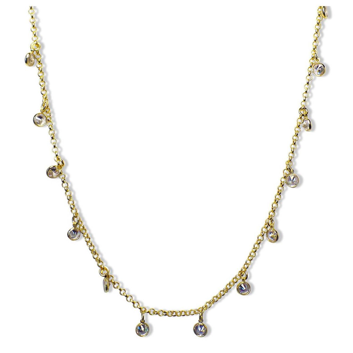 COGGIOLA - Collar choker circones cadena enchapada oro 18k