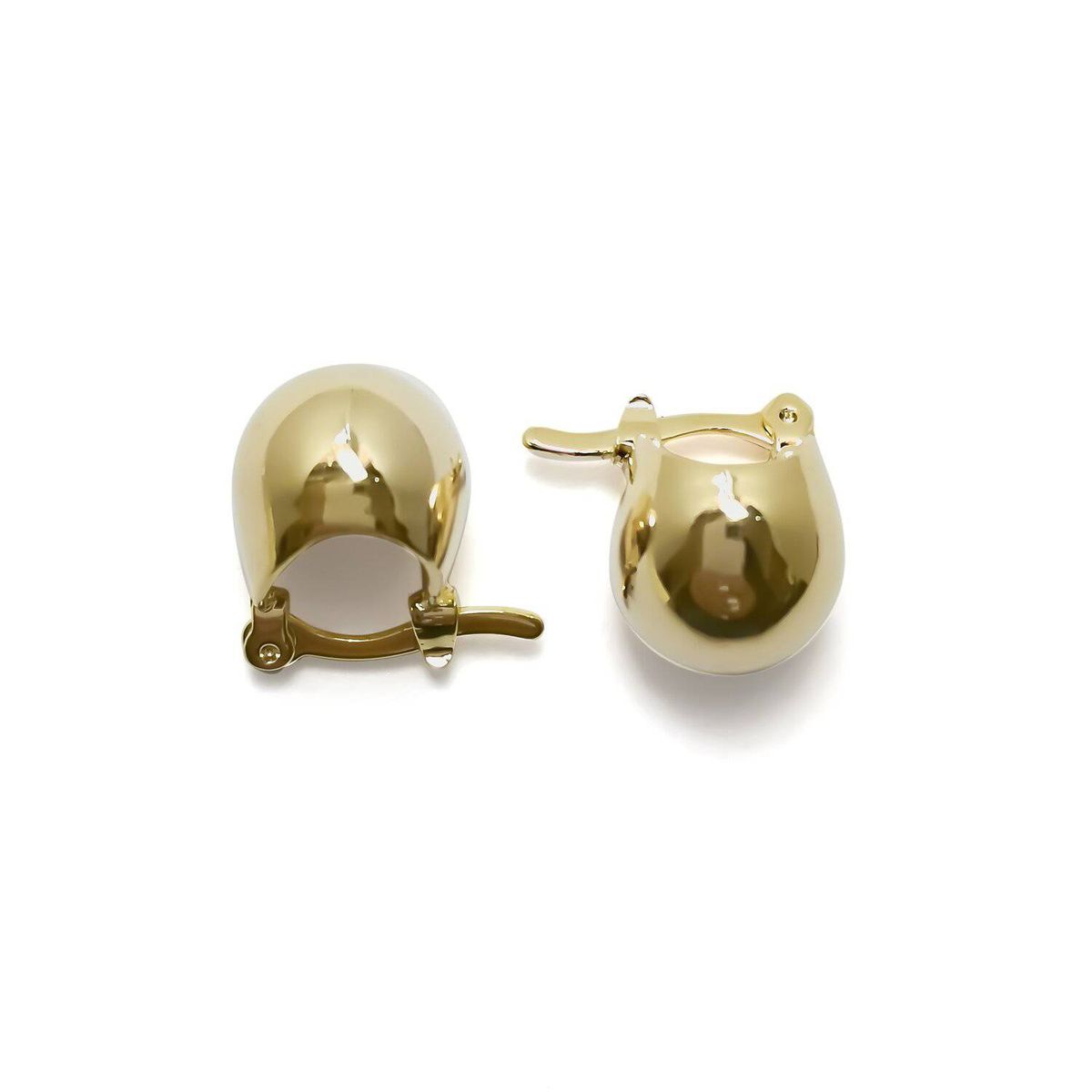 ANDREA COGGIOLA JOYAS - Aros Argollas Bombé Lisa Enchapado Oro 18K