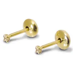 COGGIOLA - Aros Bebé Mini 1mm Circón Enchapado Oro 18K