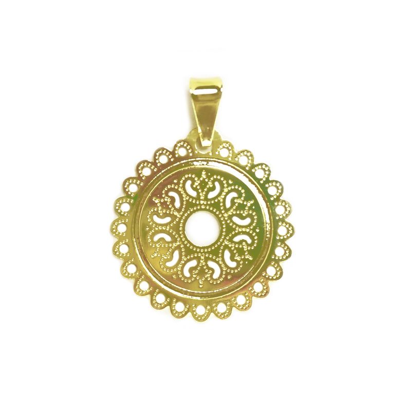 ANDREA COGGIOLA JOYAS - Colgante Redondo Mandala Enchapado Oro 18K