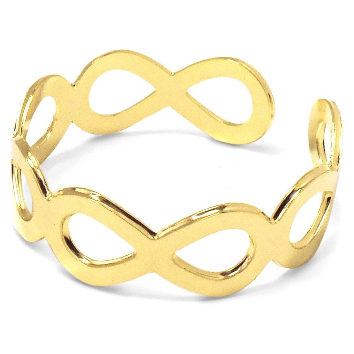 COGGIOLA - Anillo Infinitos Calado Enchapado Oro 18K Ajustable