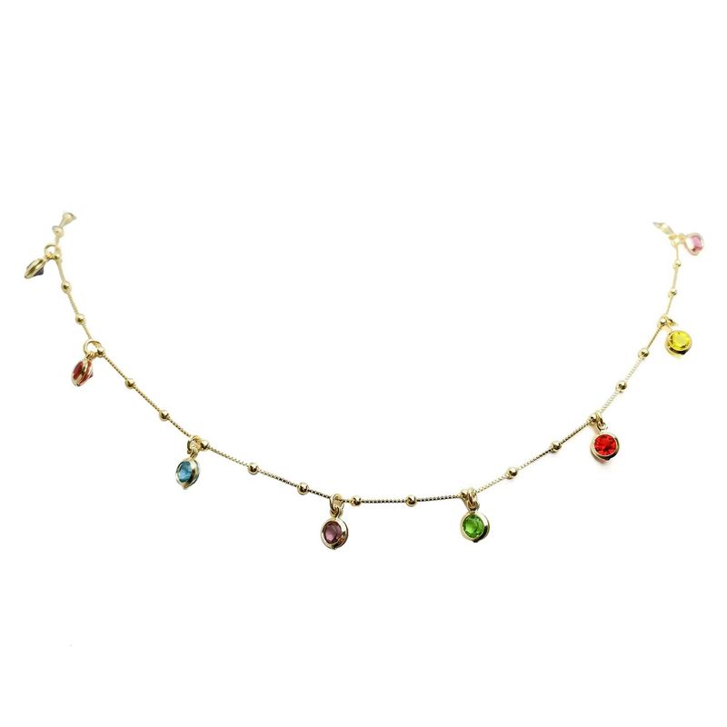 ANDREA COGGIOLA JOYAS - Collar Circón Colores Enchapado Oro 18K