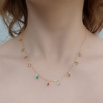 Imagen 2 del producto Collar Circón Colores Enchapado Oro 18K