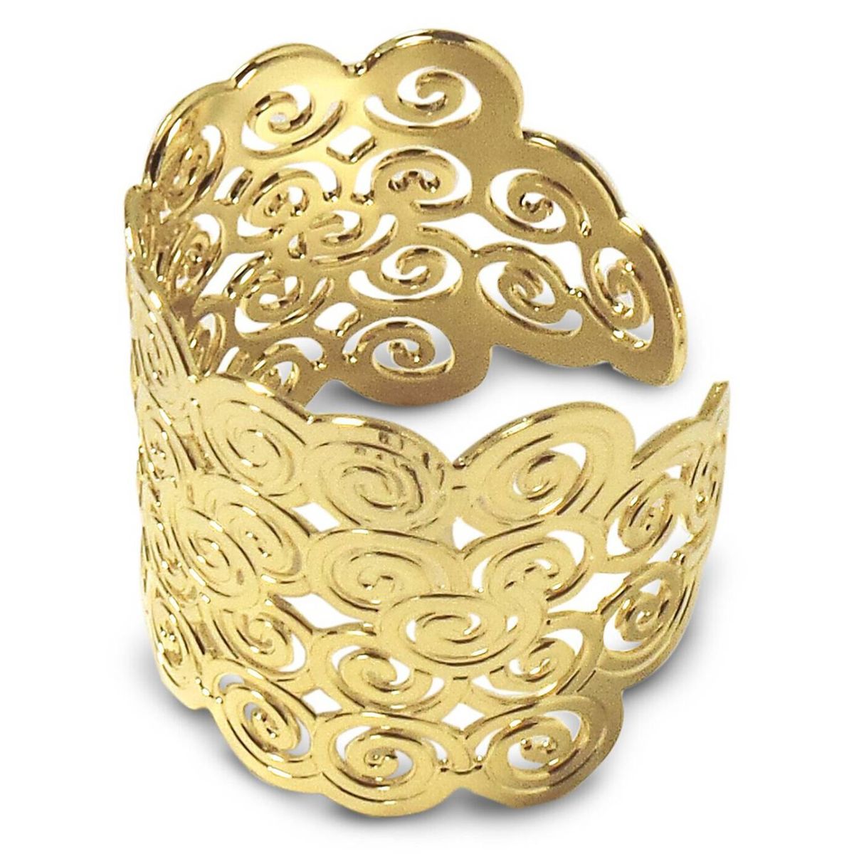 COGGIOLA - Anillo Calado Enchapado Oro 18K Ajustable