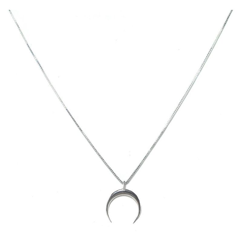 ANDREA COGGIOLA JOYAS - Collar Luna Invertida 45cm Plata Fina 925