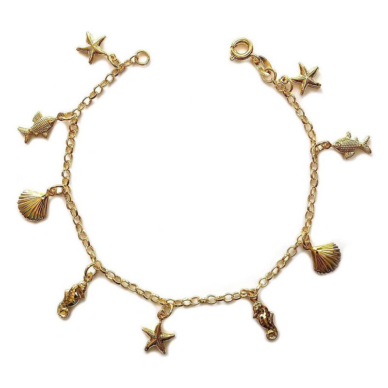 ANDREA COGGIOLA JOYAS - Pulsera Chiches Marinos Enchapada Oro 18K