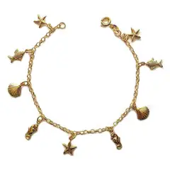 ANDREA COGGIOLA JOYAS - Pulsera Chiches Marinos Enchapada Oro 18K